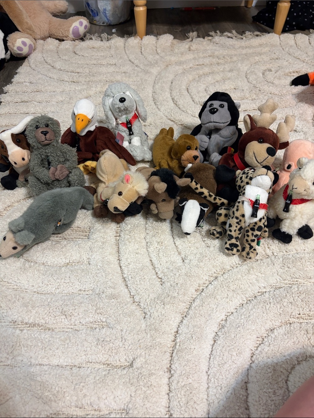 Beanie baby set Coca-Cola bottle